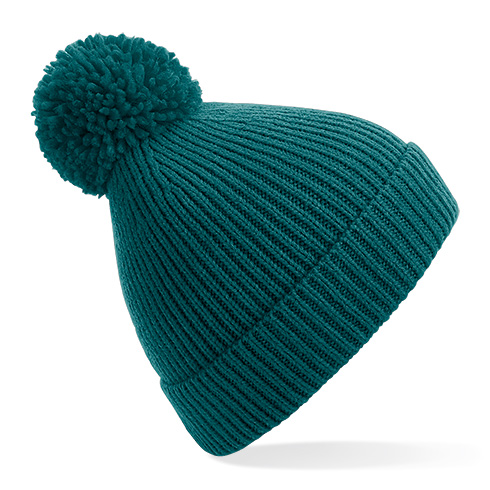 B382 Engineered Knit Ribbed Pom Pom Beanie