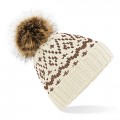 Fair Isle Faux Fur Pop Pom Beanie