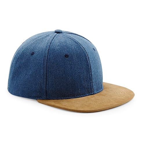 B668 Casquette Snapback avec visière en imitation daim